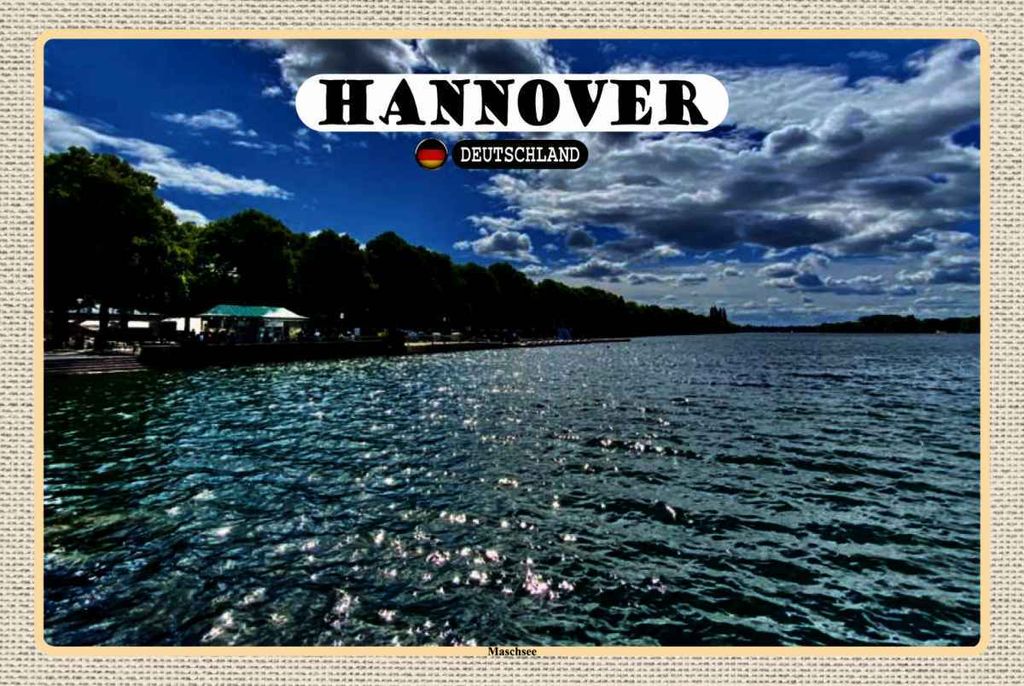 vianmo Holzschild 20x30 cm Hannover Maschsee Natur Bildmotiv Reisemotiv Abenteuer Reisen