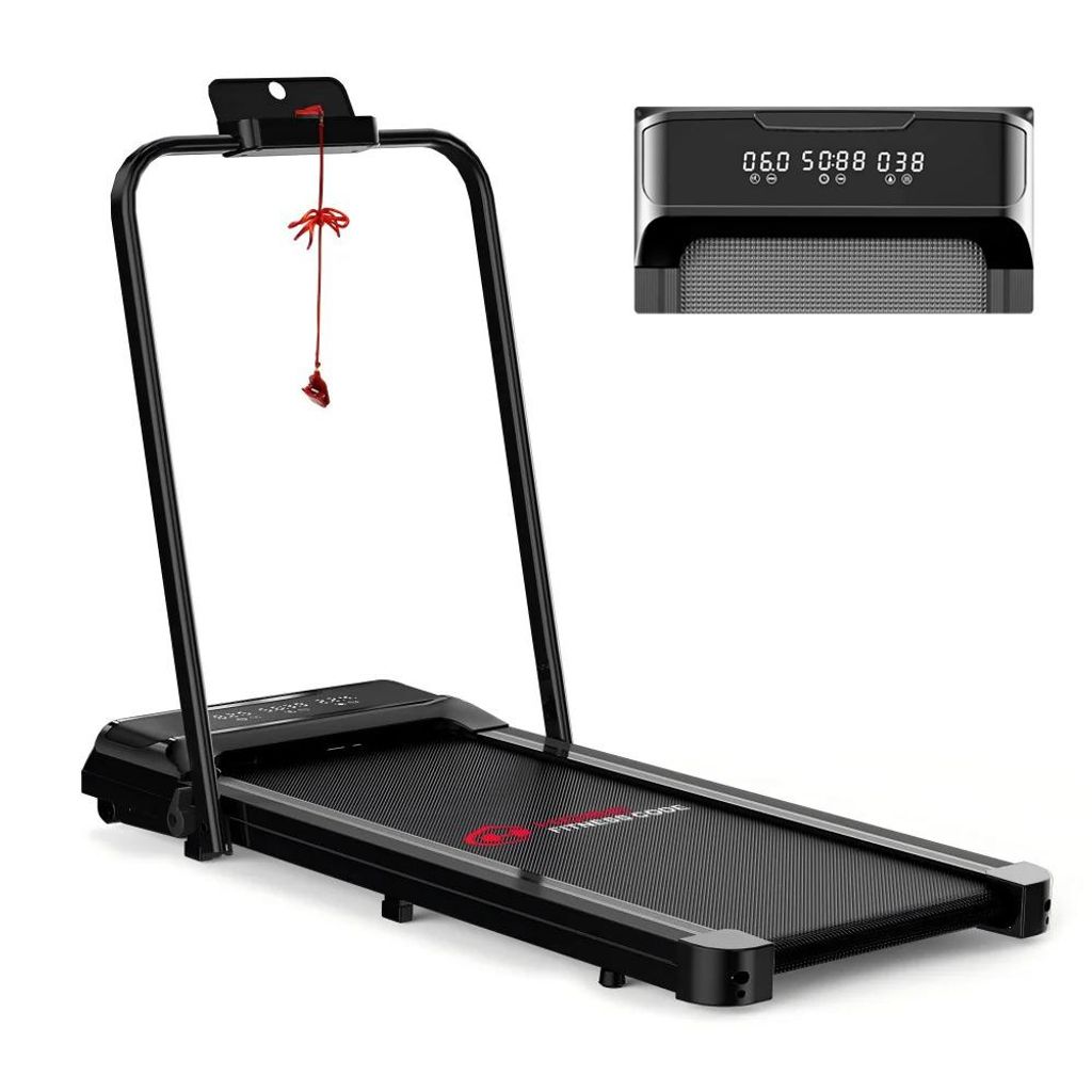 Klappbare Laufbänder, 1-10 km/h Laufband, Bürstenloser Motor, Laufpad mit Haltegriff, Walking Pad für Zuhause Klein Laufpad, Schwarz