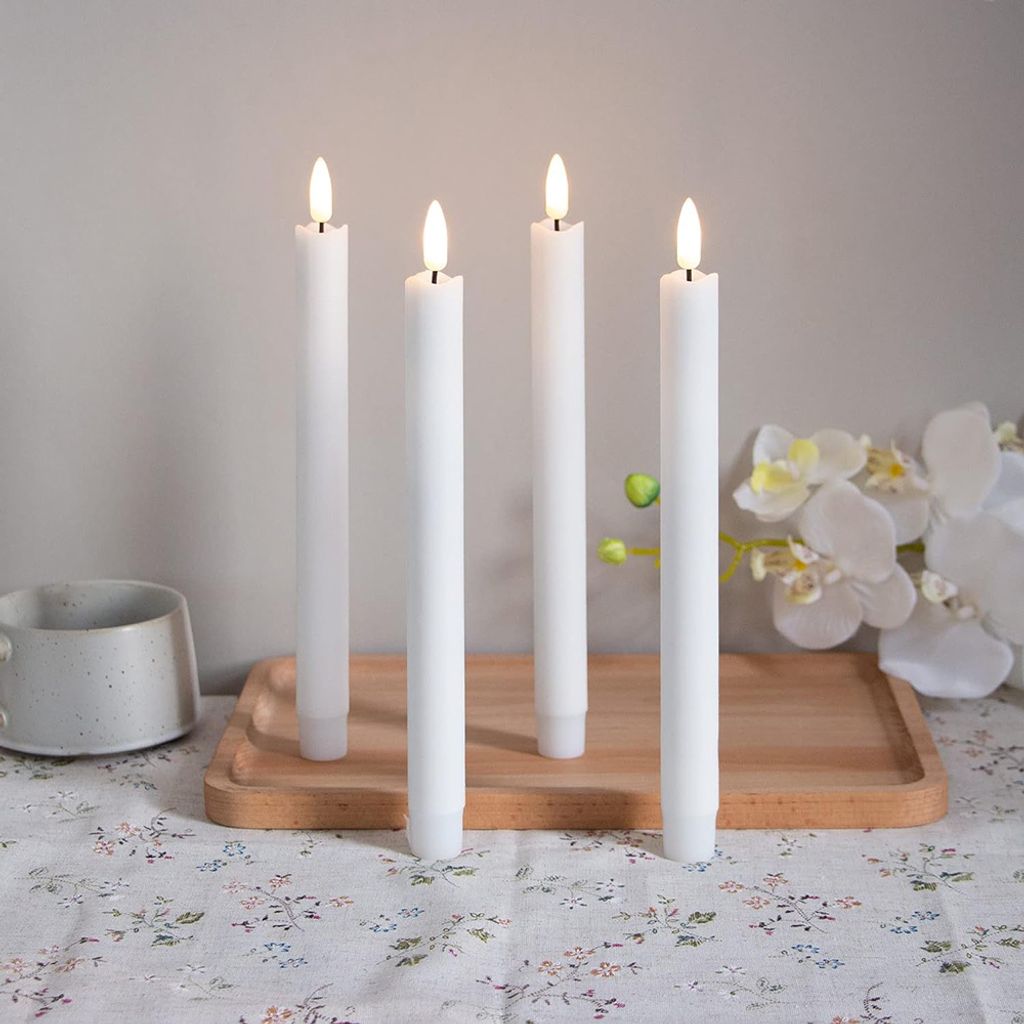 4 candele a LED, luce calda, 25 cm, senza fiamma, Immagine del prodotto 