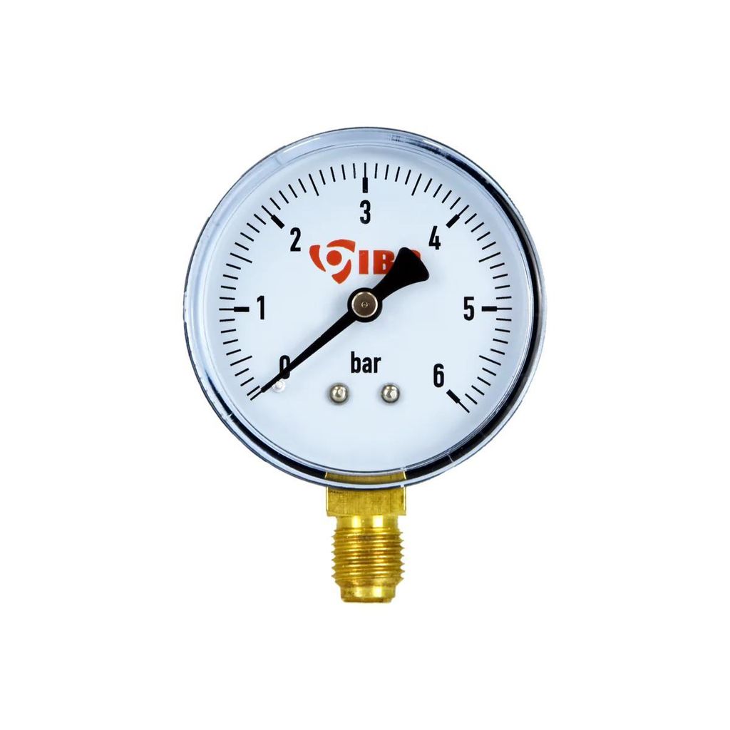 IBO Manometer 0–6 bar G 1/4" senkrecht unten Ø 60 mm