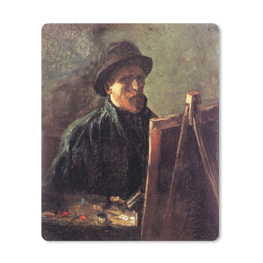 MuchoWow Mauspad Mousepad Selbstbildnis als Maler - Vincent van Gogh 30x40 cm - Mousepads - Maus Mat - Pad - Mausunterlage - Mausmatten