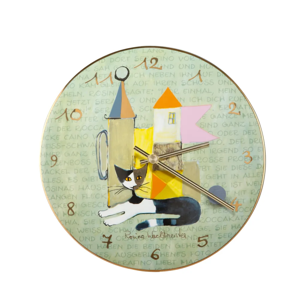 Sculpture chat multicolore Goebel Rosina Wachtmeister Seraphim or