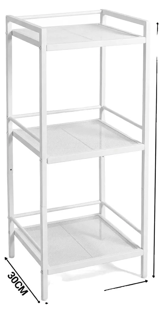 Étagère salle de bain anti-désordre, rangement métal 3 niveaux série WH