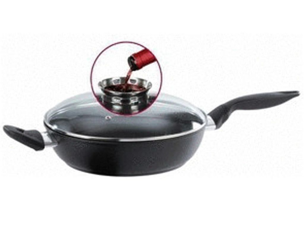 GSW BioRoma Bratpfanne Pfanne aus Aluguss induktion mit Aromaknopf 28 cm