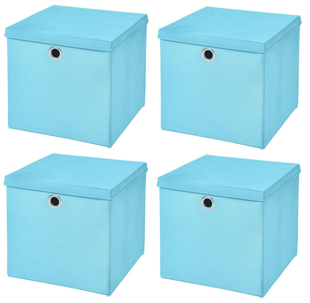 4 Stück Hellblau Faltbox 28 x 28 x 28 cm