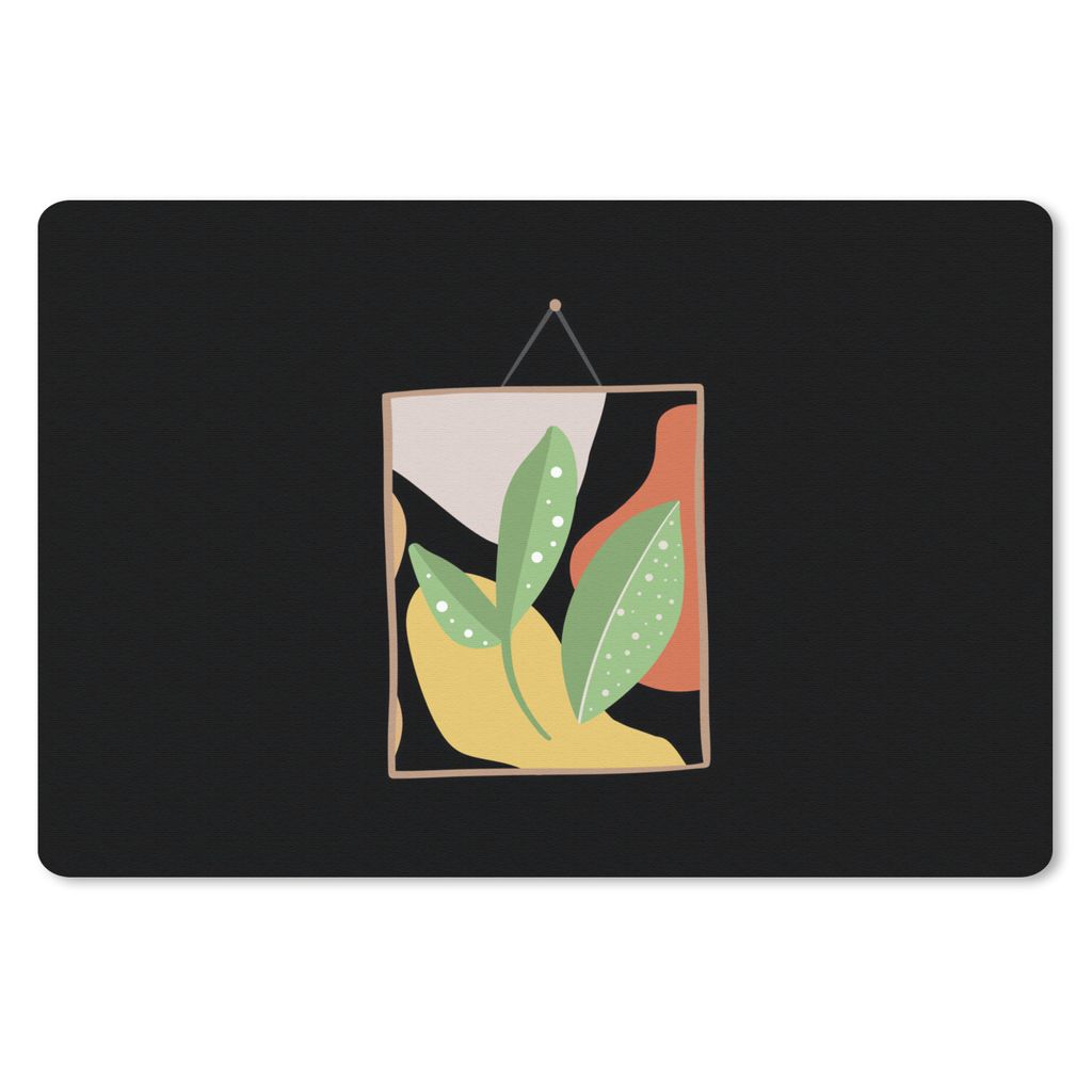 MuchoWow® Mauspad Mousepad Pflanze - Blätter - Rahmen - Produktbild 