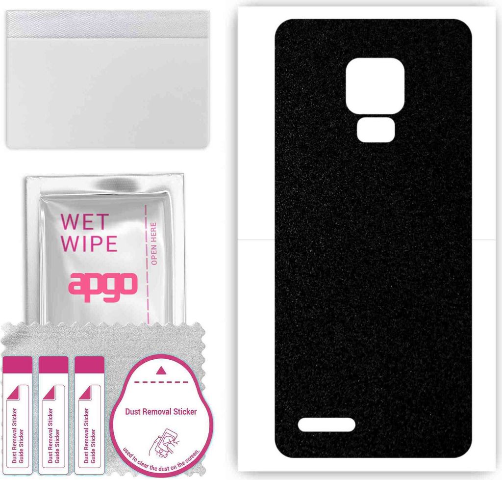 apgo Rückseite Schutzfolie, Skin, kompatibel mit Ulefone Note 7P, Hinten Displayschutzfolie aus Vinylfolie, kratzfest, einfache Montage - Mattschwarz