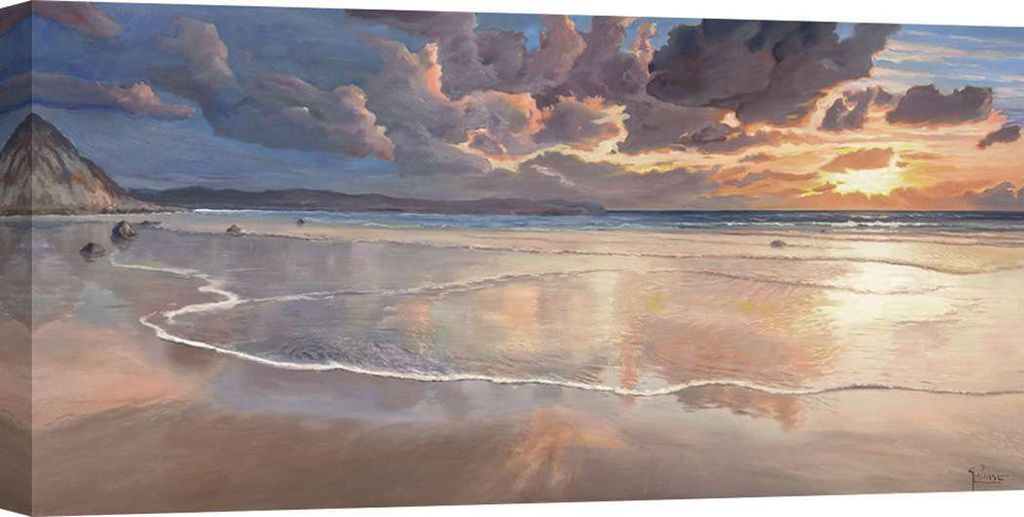 Leinwandbilder zum Thema Meer – Adriano Galasso, Morgenröte über dem Meer – 70 x 35 cm
