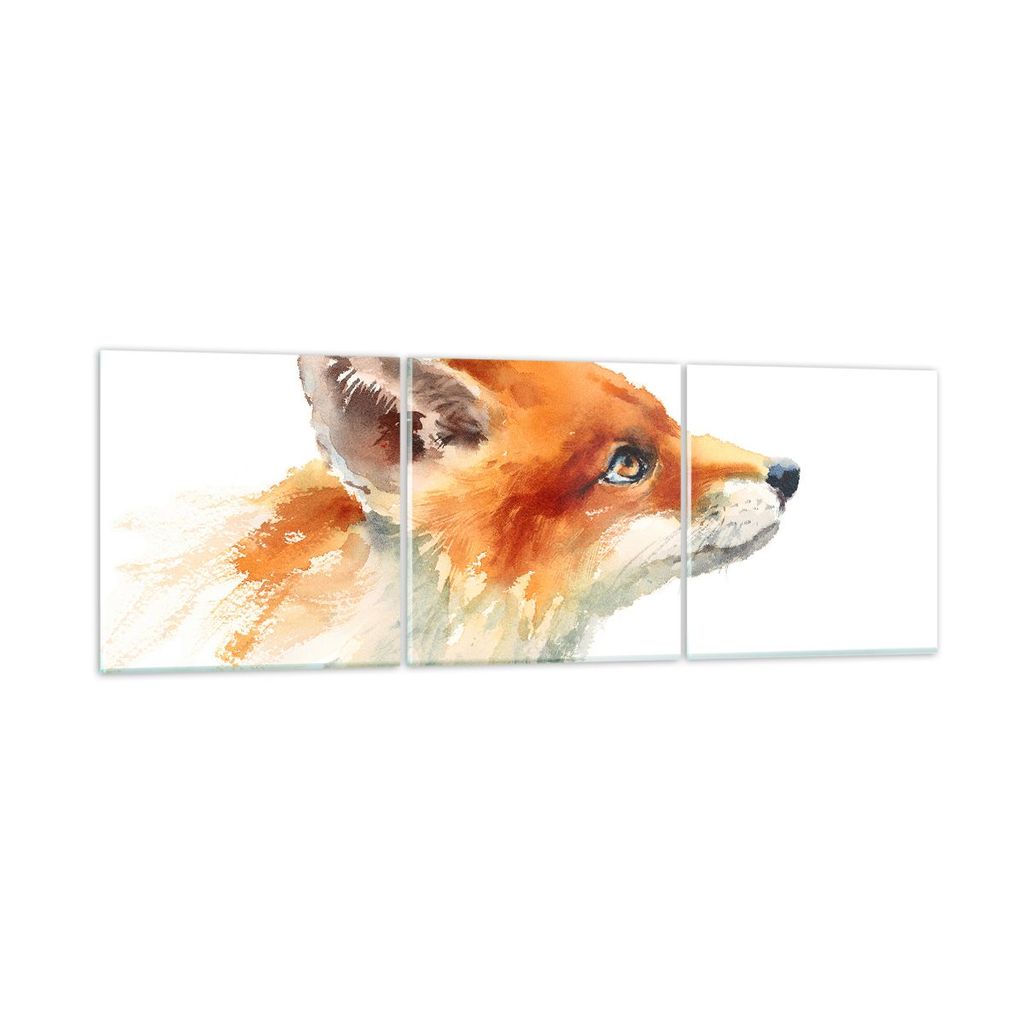 Bilder auf glas - Fuchs Tier Natur - 150x50cm - Glasbilder - Wandbilder - Kunstdruck - zum Aufhängen bereit - Wanddekoration aus Glas - Glas Bilde...