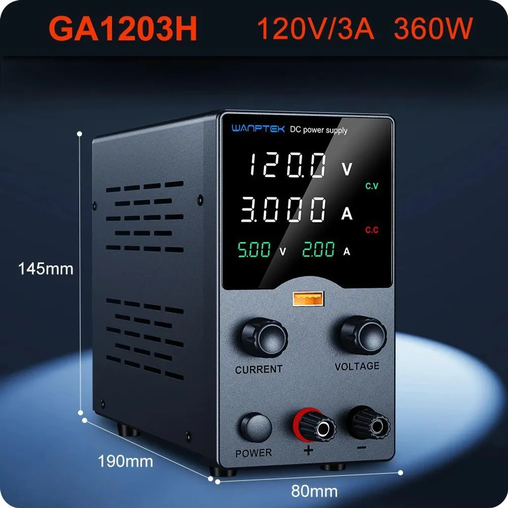 Alimentation Variable Compacte 120V 3A - Contrôle Tension Courant CC - 2