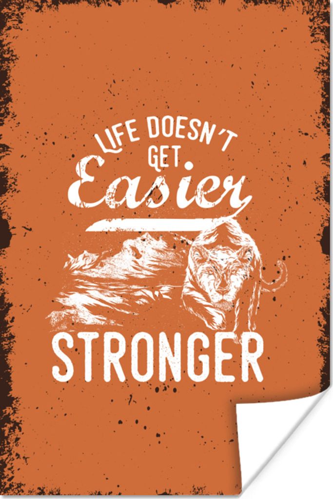 MuchoWow Poster Jahrgang - Tiger - Orange 40x60 cm - Plakate für die Wand - Poster Babyzimmer