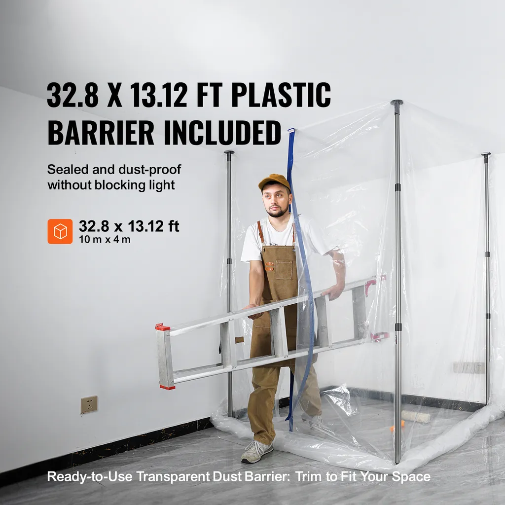 SucceBuy Professional Dust Containment System - Kit Aste 10ft - 2