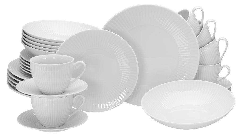 CreaTable, 21878, Valencia Weiss, Kombiservice 30-tlg, Produktbild 