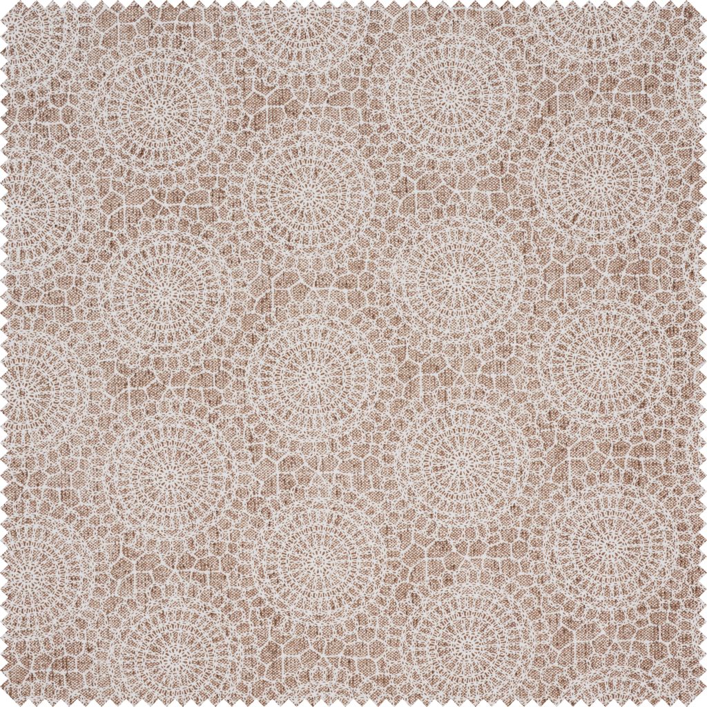 Motiv-Stoff Leinenoptik "Mandala Kreise Spitze" 140 cm breit, Meterware