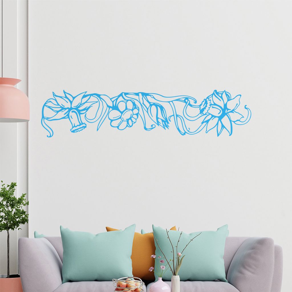 Blumen - Ranken Wandtattoo in 6 Größen - Wandaufkleber Wall Sticker - Dekoration, Küche, Wohnzimmer, Schlafzimmer, Badezimmer