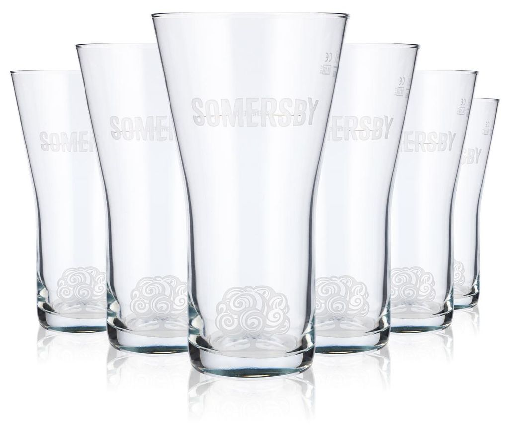 6x Somersby Cider Glas 0,5l Becher Cidergläser Logo Produktbild 