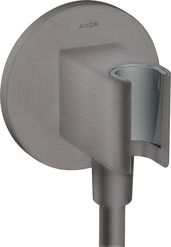 Hansgrohe Schlauchanschluss Fixfit Porter rund Axor DN15 mit Rückflussverhinderer Brushed Black Chrome, 36733340