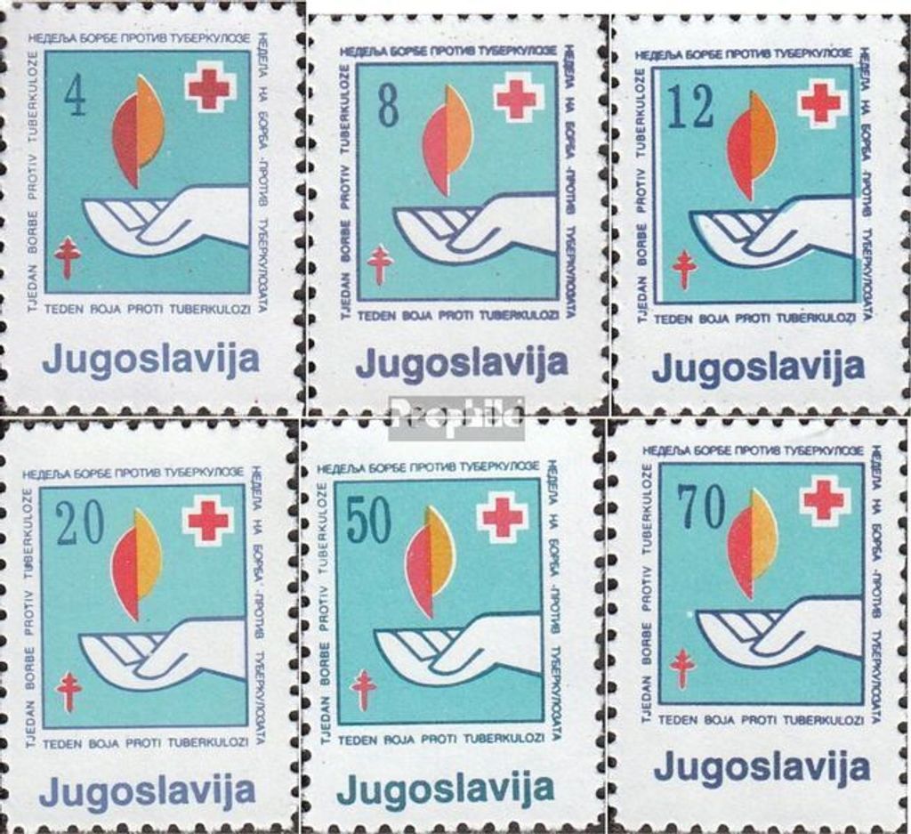 Briefmarken Jugoslawien 1988 Mi Z159-Z164 (kompl.Ausg.) postfrisch Rotes Kreuz