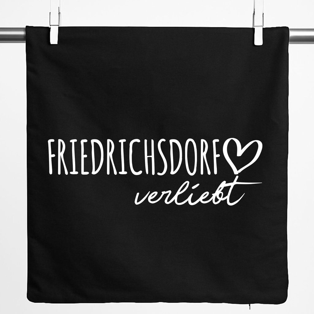 Huuraa Kissenbezug Friedrichsdorf verliebt 40x40cm Black Baumwolle Dekokissenbezug Geschenkidee