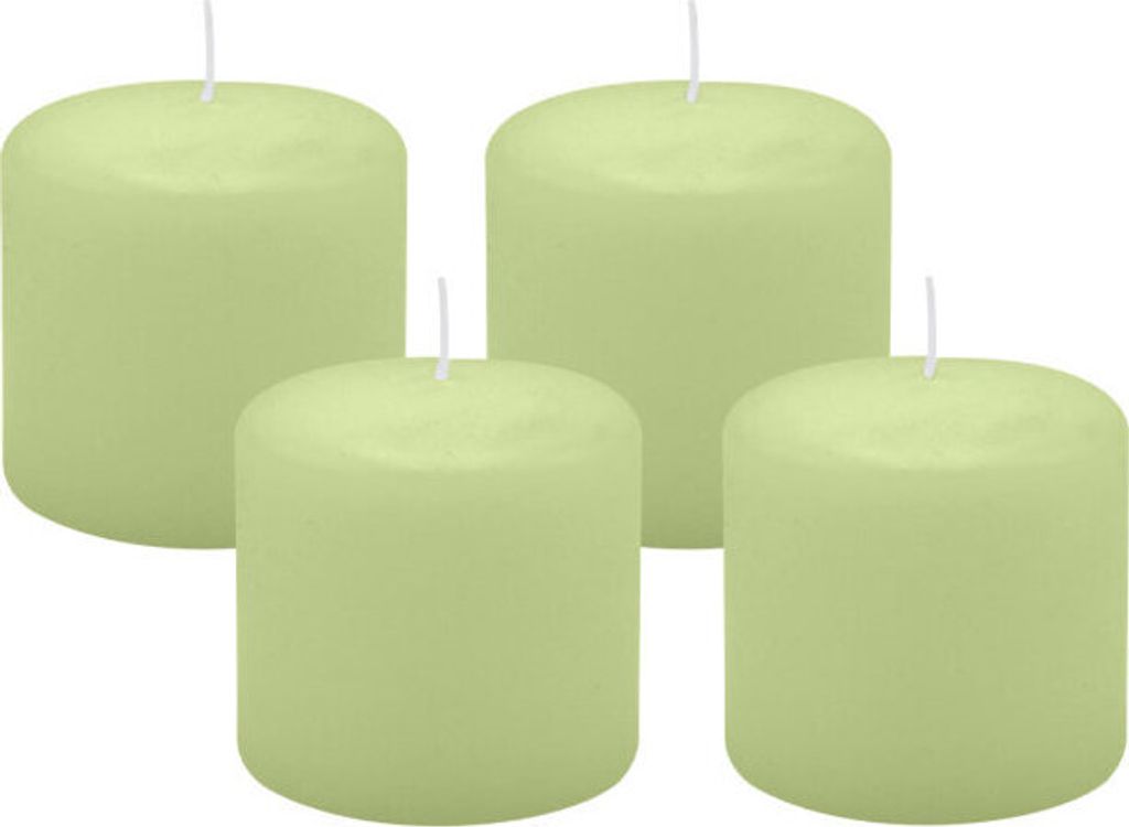 4er Set Adventskranzkerzen Kiwi Hellgrün Ø 60 x 60 mm