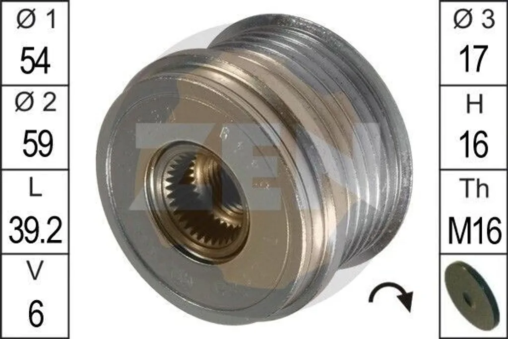 Poulie de Roue Libre Alternateur pour Opel Corsa D Astra H et Meriva A
