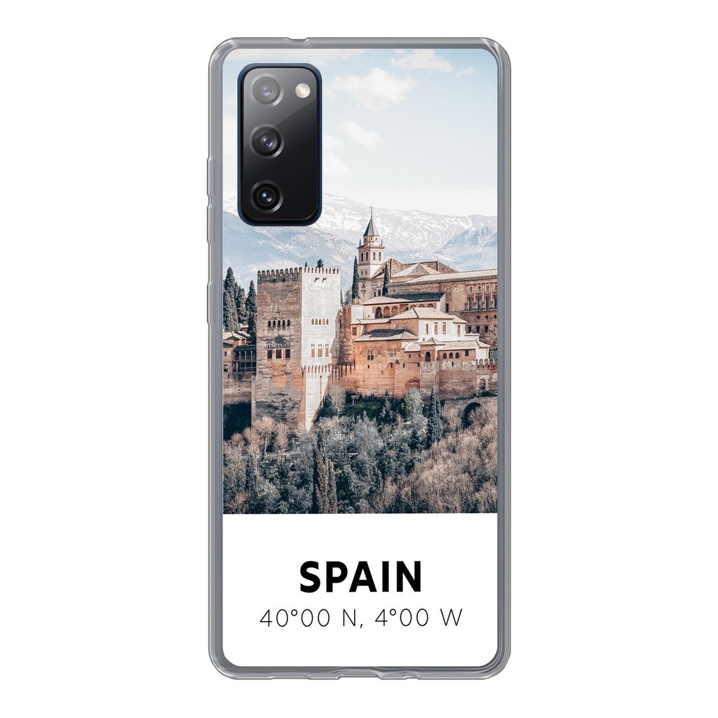 MuchoWow Handyhülle Schutzhülle Hülle für Samsung Galaxy S20 FE Spanien - Schloss - Vintage - Sommer Silikon Softcase Handy Hülle - Abdeckung