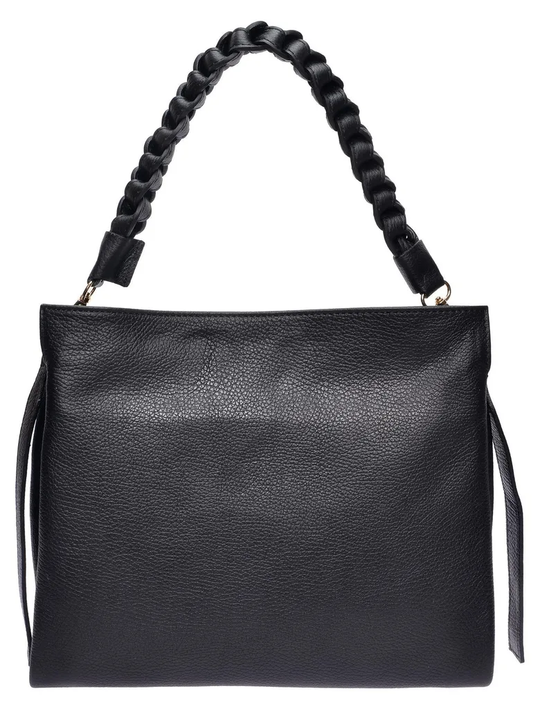 Sac bandoulière en cuir noir avec bandoulière réglable Luisa Vannini