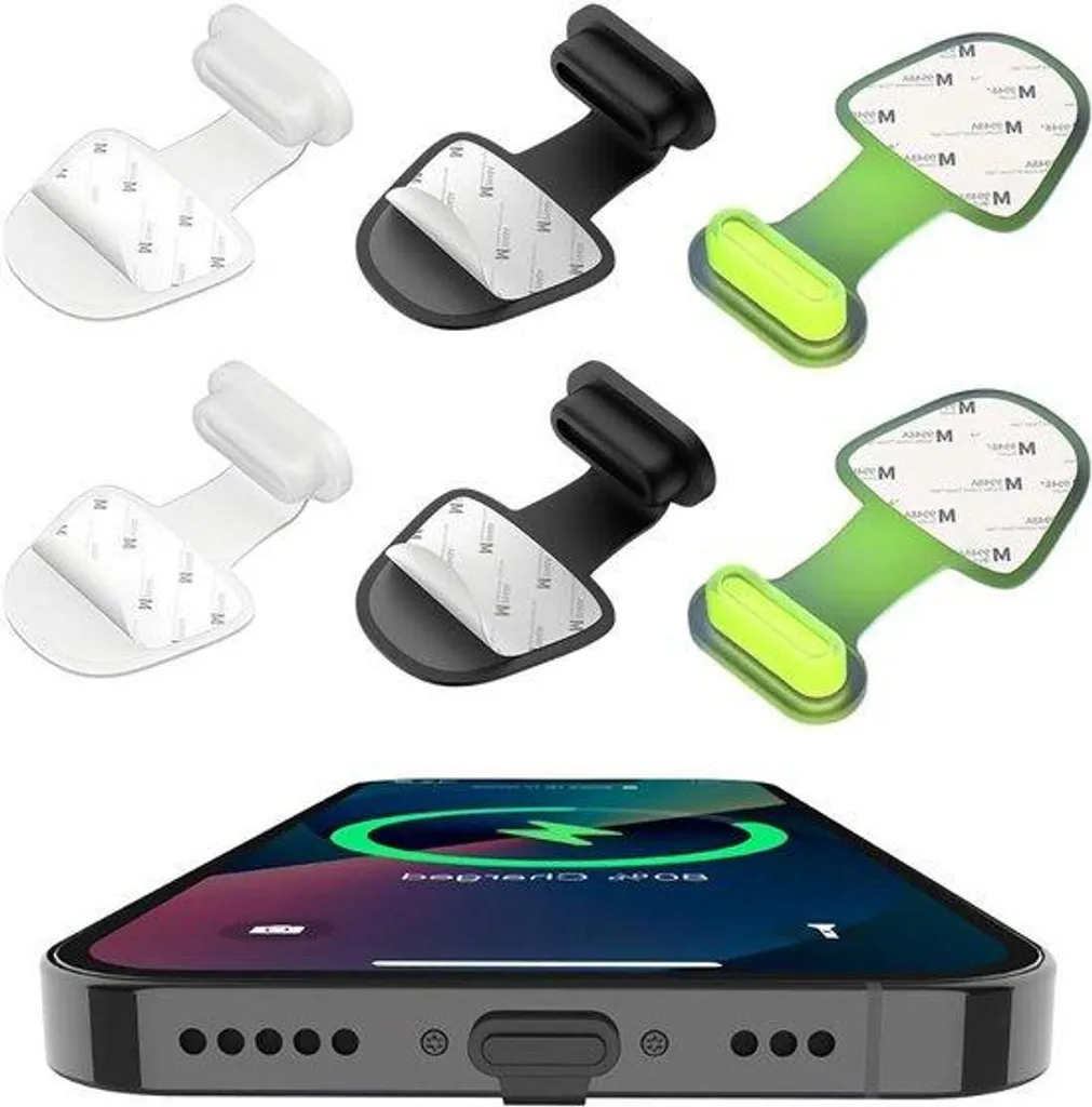 Bouchons de protection USB-C anti-poussière - Lot de 6 avec anti-perte