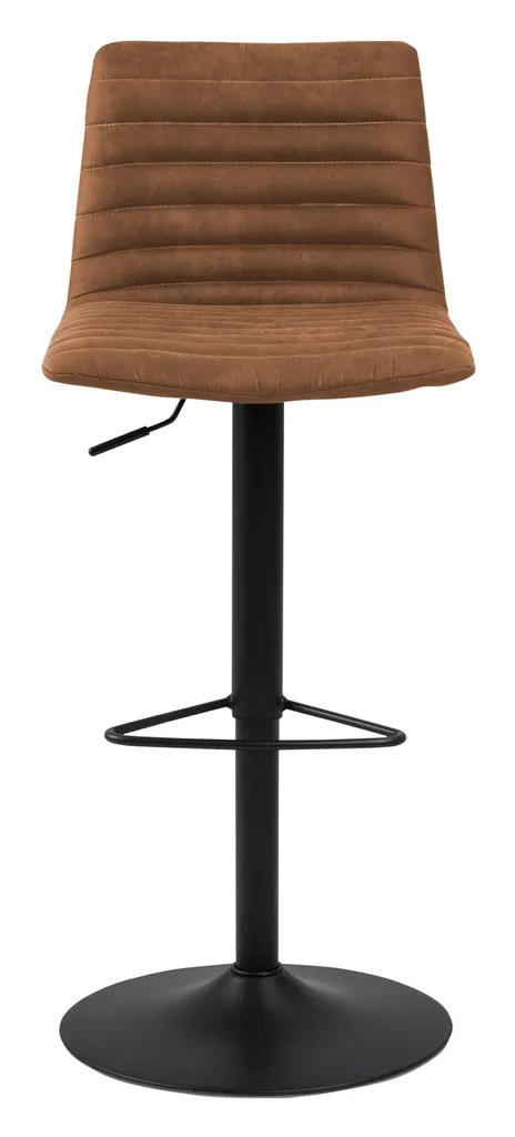 Tabouret de bar Kimmy marron avec pieds noirs, chaise de cuisine haute - 12