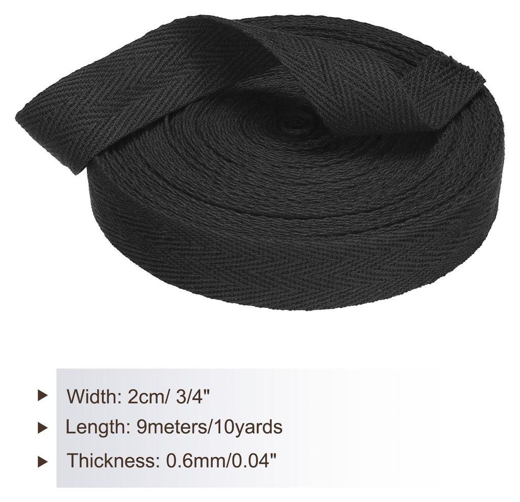 Baumwollband Baumwolle Gurtband 20mm x 9m, Schr?gband Baumwoll Nahtband K?perband Saumband Einfassband Stoffband Webband zum N?hen fš¹r DIY Baste...