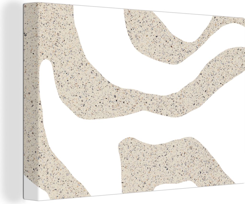 OneMillionCanvasses - Leinwandbilder - 150x100 cm, Abstrakt - Terrazzo - Design - Beige, Wandbilder Kunstdruck Wanddekoration - Foto auf Leinwand...
