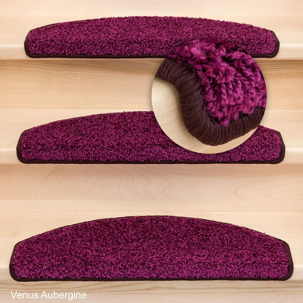 Stufenmatten Shaggy Venus Halbrund Aubergine 1 Stück