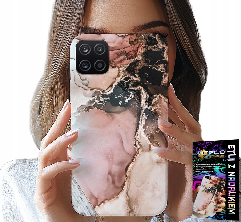 Hülle Für Samsung Galaxy A22 5G - Elegante Marmor Mode + Glas
