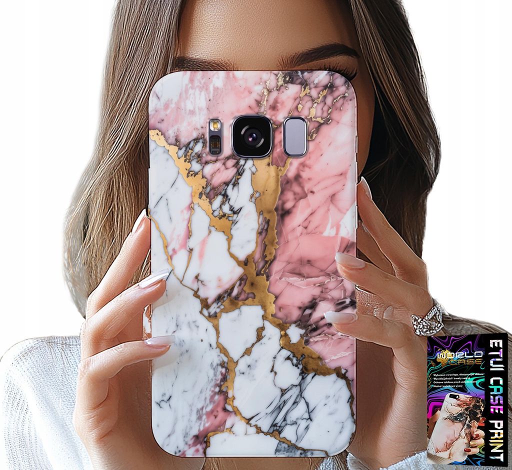 Hülle Für Samsung Galaxy S8 - Rosa Und Weisser Marmor, Steinmuster