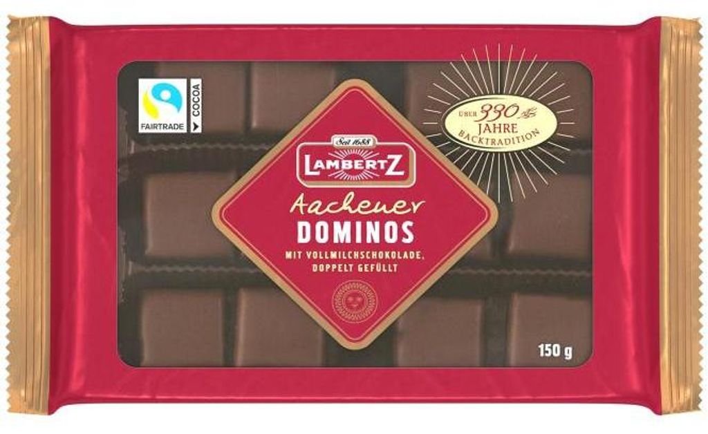 Lambertz Aachener Dominos umhüllt mit Vollmilchschokolade Produktbild 