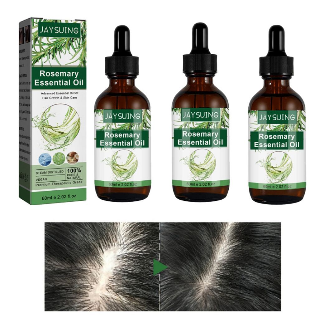 Rosemary Oil For Hair RosmarinöL Haare Und Hautpflege (2×60ML), 100% Reines äTherisches Rosmarin Wasser Haare