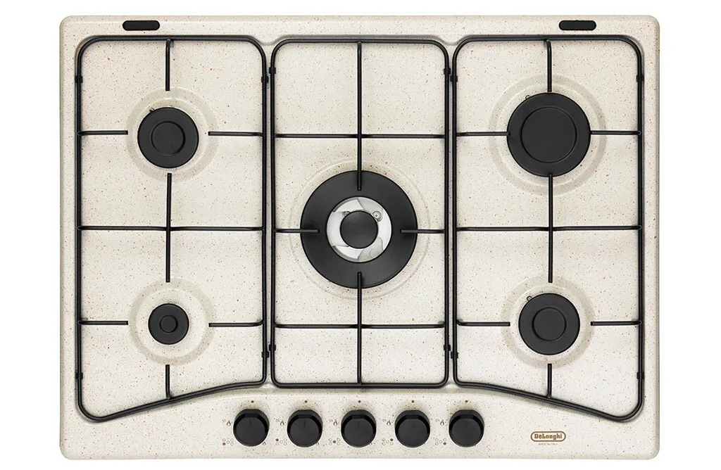 Table de Cuisson Gaz De'Longhi 5 Feux 68 cm Idéale pour Cuisine Familiale