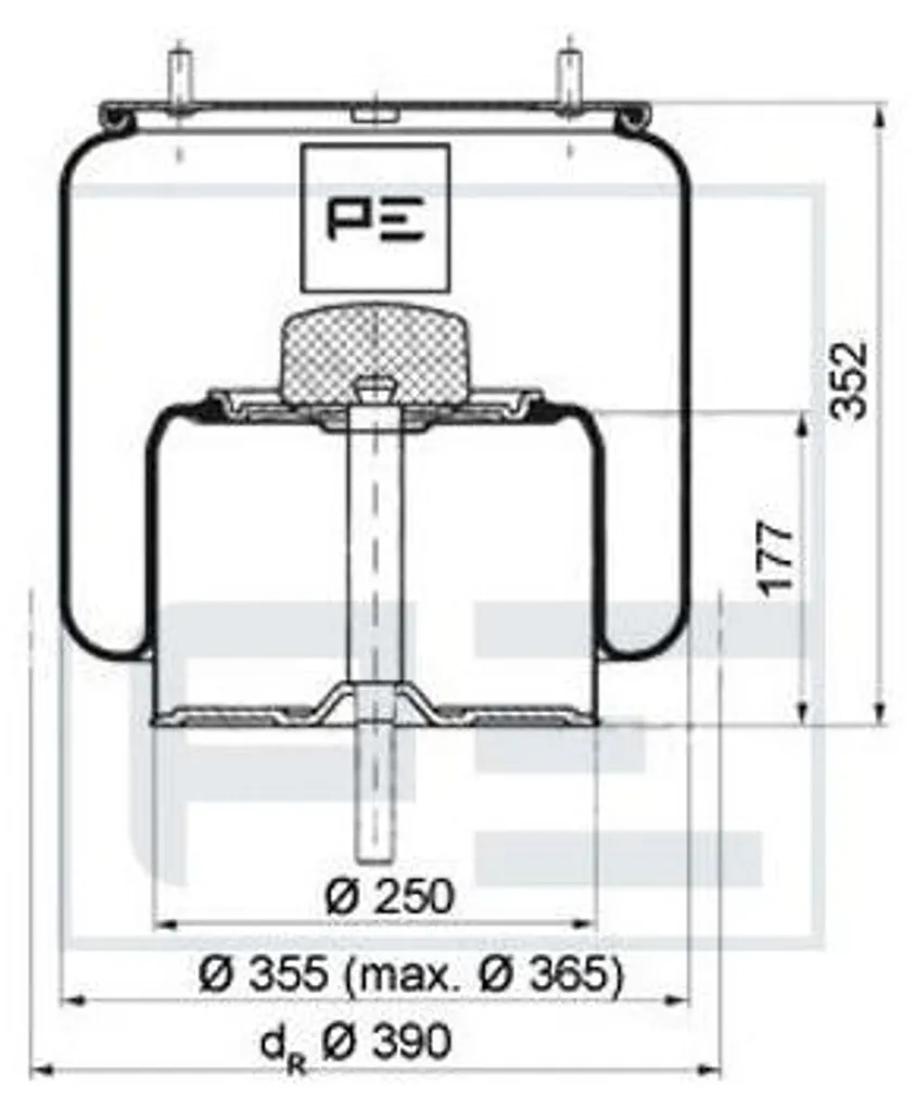 Soufflet pneumatique Peters Ennepetal 084.020-71A - Suspension 14 kg