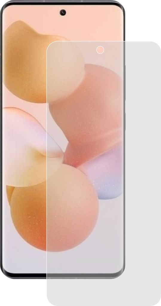 A screen protector is shown on top of a smartphone screen.