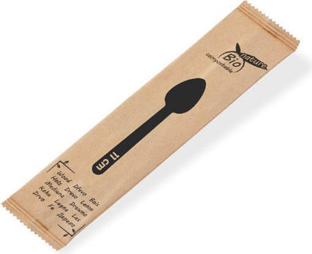 Lyžičky drevené 11 cm jednotlivo balená (100 ks)