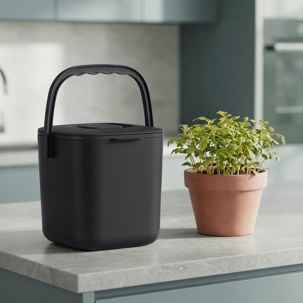 SONGMICS Geruchsdichter Komposteimer mit Abtropfkorb, 4 L Produktbild 