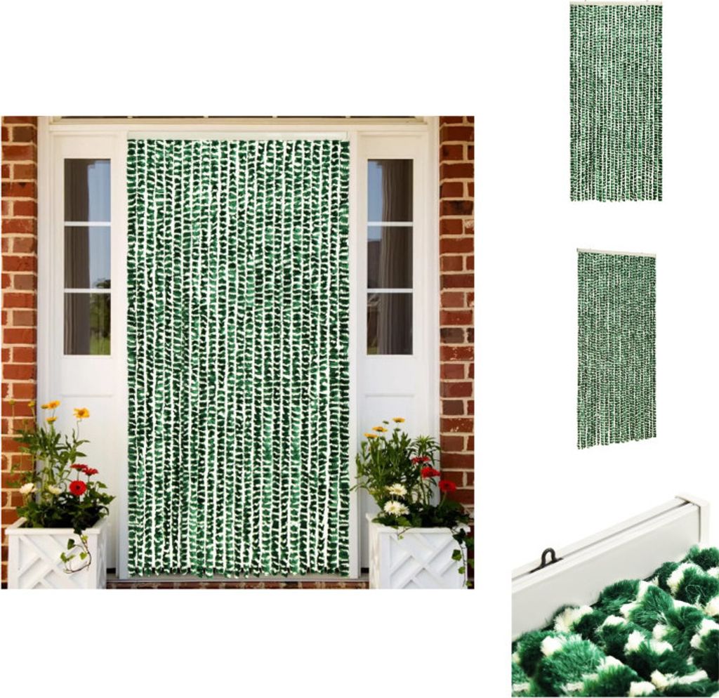 vidaXL Insektenschutz-Vorhang Grün und Weiß 100x220 cm Produktbild 