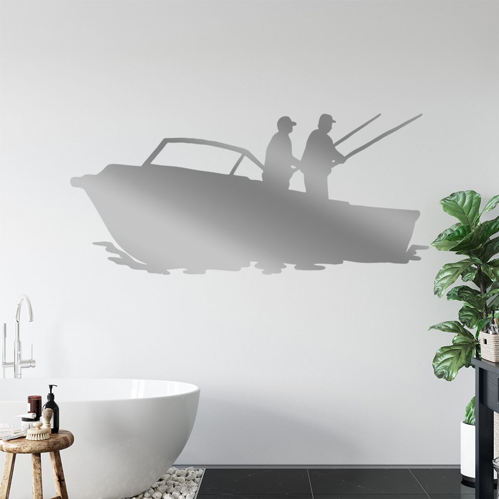 KIWISTAR Fischerboot - Finger Meer Angeln Fisch Wandtattoo in 6 Größen - Wandaufkleber Wall Sticker - Dekoration, Küche, Wohnzimmer, Schlafzimme...