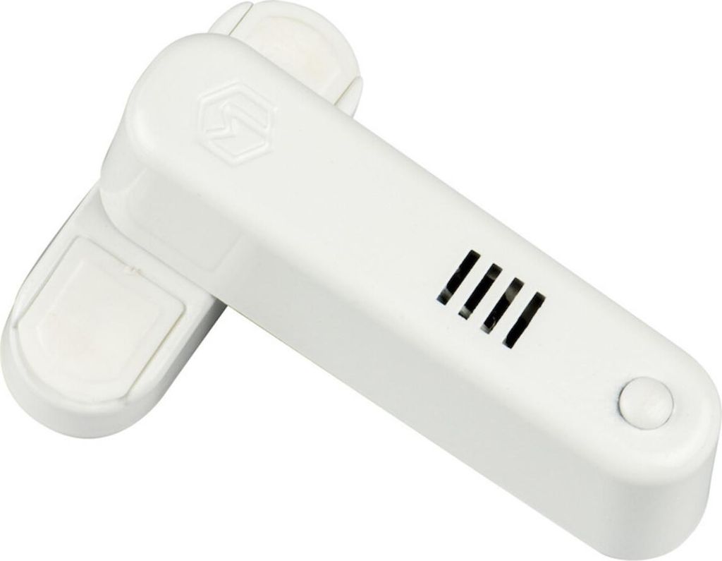 Two white electronic devices are placed diagonally on a white background.