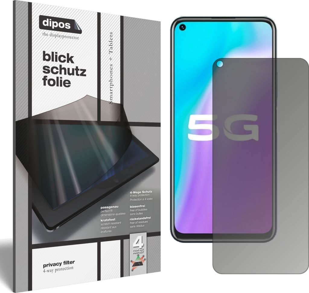 Blickschutzfolie für Vivo Y50 matt Schutzfolie Folie Display Schutz dipos