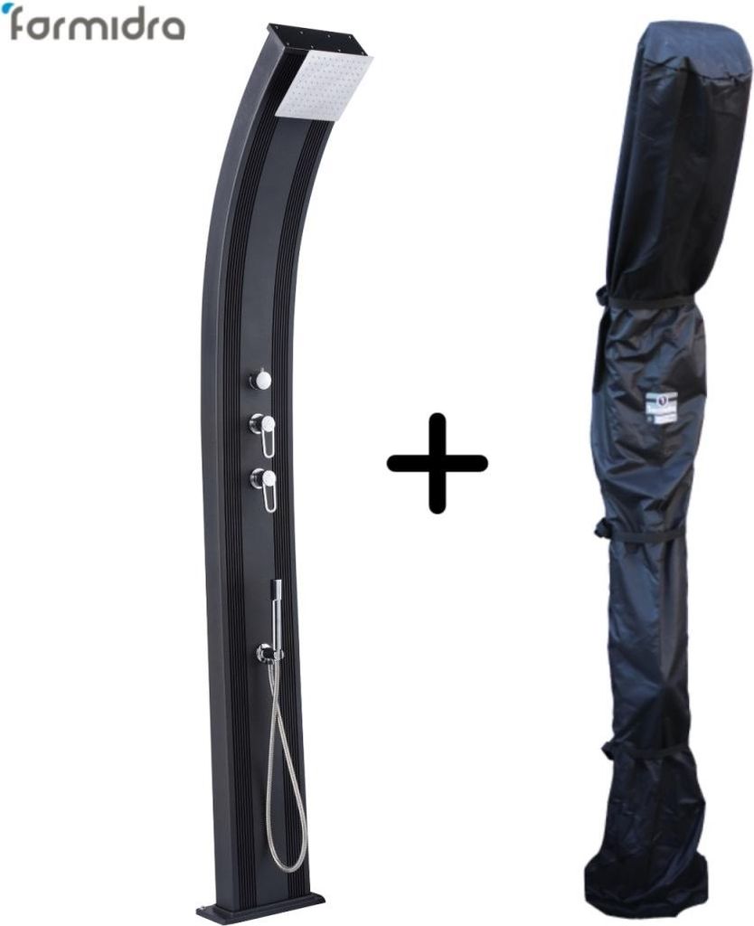 Hybride Dusche Dada Curve 40L Anthrazit mit Duschabdeckung