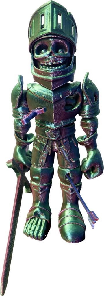 3D-gedruckte Skelett-Ritterfigur, bewegliche Gelenke, Halloween, gruseliger Skelett-Krieger, artikulierter Skelett-Soldat, Modellspielzeug, Schreib...