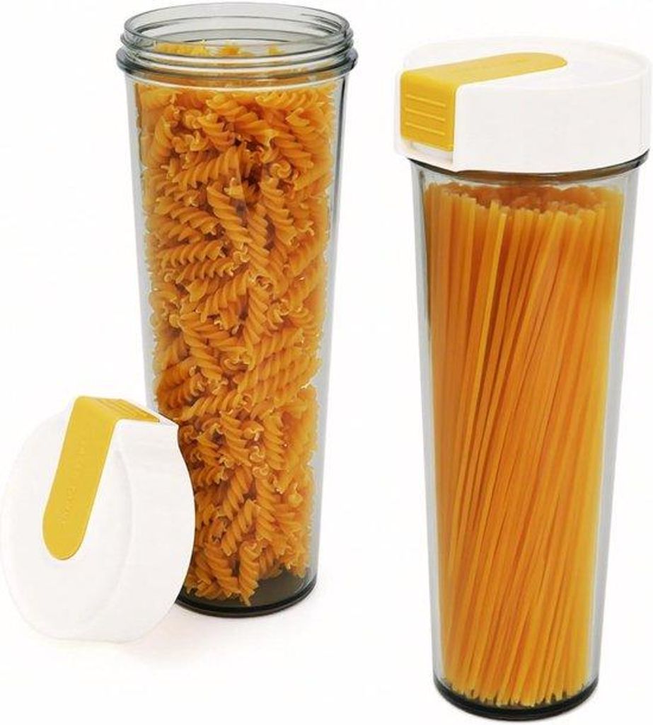 Set aus 2 x 34 oz Pasta-Opbewahrungspotten mit schließbaren Deckeln BPA-freie Kunststoff Lebensmittelbewahrungskästen Hohe runde Pasta-Opbewahrun...