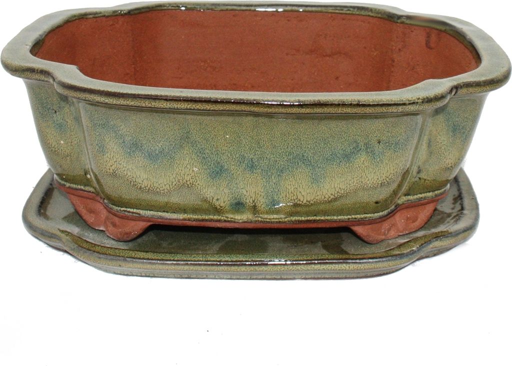 Ciotola bonsai con piattino Gr. 5 - haitang I4 - marrone Immagine del prodotto 