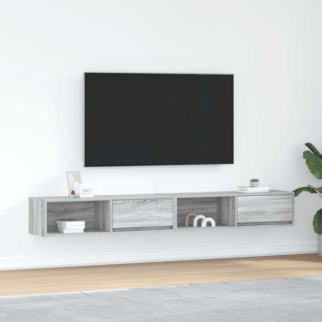 TV-Schränke 2 Stk. Grau Sonoma 100x31x25,5 cm Holzwerkstoff